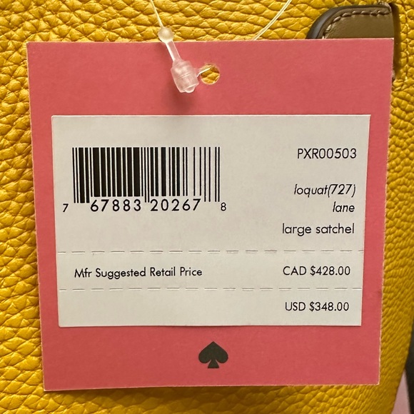 Kate Spade New York Lane Satchel - leather, yellow with brown/tan detailing - Picture 5 of 6